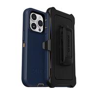 OtterBox Funda para iPhone 14 Pro (Solamente) Defender Series, Zapatos de Gamuza Azul (Azul), Resistente y Duradera, con protección de Puerto, Incluye Soporte de Clip de Funda