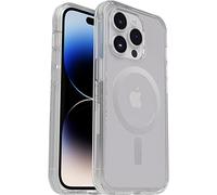 Otterbox Funda para iPhone 14 Pro Symmetry+ Clear para MagSafe, Resistente a Golpes y caídas,Protectora, Fina, Testada 3X con estándares Militares anticaídas, Antimicrobiana, Transparente
