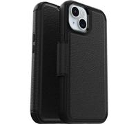 Otterbox Funda para iPhone 15 Strada para MagSafe, Resistente a Golpes y caídas,Tapa en Piel,2 Slots para Tarjetas,Testada 3X con los estándares Militares anticaídas, Negro, Sin Caja Retail