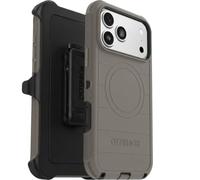 OtterBox Funda para iPhone 17 Pro Max (solamente) - Serie Defender - Tostado oscuro (gris y negro) - Incluye soporte de clip - Se ajusta a MagSafe - Resistente, resistente y duradera