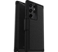OtterBox Funda para Samsung Galaxy S23 Ultra Strada, Resistente a Golpes y caídas,Tapa en Piel, 2 Slots para Tarjetas,Testada 3X con los estándares Militares anticaídas, Negro