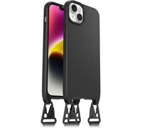 Otterbox Funda React Lanyard con MagSafe para iPhone 14 Plus, Ultra Fina, Funda Protectora con cordón para Cuello Ajustable y Desmontable, Cumple los Estándares Militares, Negro-Sin Caja Retail