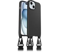 Otterbox Funda React Lanyard con MagSafe para iPhone 15, Funda Protectora con Cinta para Cuello Ajustable y Desmontable, Testada según los Estándares Militares, Negro, Sin Caja Retail