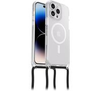 Otterbox Funda React Necklace con MagSafe para iPhone 14 Pro MAX, Ultra Fina, Funda Protectora con cordón para Cuello Ajustable y Desmontable, Testada según los Estándares Militares, Transparente