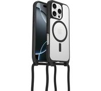 Otterbox Funda React Necklace MagSafe, iPhone 16 Pro, Transparente/Negro | Funda Protectora con cordón para cuello ajustable y desmontable, Testada según los Estándares Militares, Sin Caja Retail