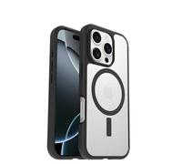 Otterbox Funda React Series MagSafe para iPhone 16 Pro,Resistente a Golpes y caídas,Ultra-Fina, Protectora,Testada con los estándares Militares anticaídas, Transparente/Negro