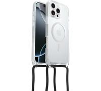 Otterbox Funda React Series Necklace MagSafe para iPhone 16 Pro MAX, Funda Protectora con cordón para Cuello Ajustable y Desmontable, Testada según los Estándares Militares, Transparent, Sin Caja