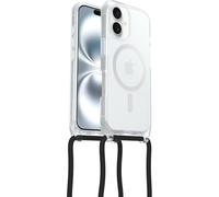 Otterbox Funda React Series Necklace MagSafe para iPhone 16, Ultra Fina, Funda Protectora con cordón para Cuello Ajustable y Desmontable, Testada según los Estándares Militares, Transparent