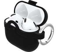 OtterBox Funda Soft Touch para AirPods (4ª Gen), Negro | Restistente a Caídas y Golpes, Ultra fina, Protege contra Arañazos y Rasguños, Incluye Mosquetón