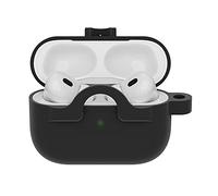 OtterBox Funda Soft Touch para AirPods Pro (1ª /2ª Gen & Pro 2), Negro | Restistente a Caídas y Golpes, Ultra fina, Protege contra Arañazos y Rasguños, Incluye Mosquetón