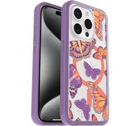 Otterbox Funda Symmetry Clear MagSafe para iPhone 15 Pro, Butterfly Flutter | Resistente a golpes y caídas, Funda Protectora fina, Testada 3x con los estándares Militares anticaídas