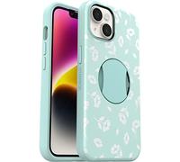OtterBox OtterGrip Symmetry Series Poppies by The Sea - Funda para iPhone 14 y 13, Azul, Agarre Integrado, Elegante, se Ajusta a MagSafe, Bordes elevados para Proteger la cámara y la Pantalla