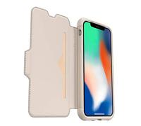 OtterBox para Apple iPhone X/Xs, Funda Protectora con Tapa Folio de Piel, Strada Series, Beige