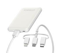 OtterBox Power Bank, Cargador portátil 5,000 mAh con Puertos USB-A 10W y Micro-USB 10W, indicador Carga LED, Fino, de Diseño Duradero y Resistente a caídas, Incluye Cable 3 in 1, Blanco
