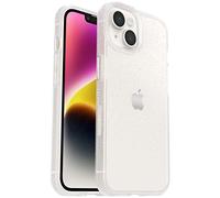 OtterBox Serie Prefix Funda para iPhone 14 y iPhone 13, Ultrafina, Ideal Bolsillo, Bordes elevados de protección, Compatible con Carga inalámbrica, Estampado Stardust, Transparente/Purpurina