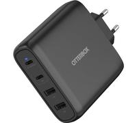 Otterbox Standard EU 100W USB-C PD GAN Cargador de Pared de 4 Ports, x2 USB-C PD Ports + x2 USB-A Ports, Cargador de Carga rápida para Smartphones y Tablets, Resistente a caídas, Duradero, Negro