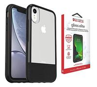 OtterBox Statement Series - Funda para iPhone XR con protector de pantalla ZAGG, protección extrema contra roturas - paquete - (transparente/negro)