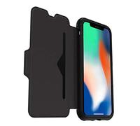 OtterBox Strada - Funda de Piel Formato Folio para iPhone X/Xs schwarz (Negro)