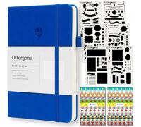 Ottergami Bullet Journal de Puntos | Bullet Cuaderno A5 | Papel 100gsm | Plantillas, Pegatinas, Soporte Boligrafo | The Essential - Azul Oxford