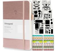 Ottergami Cuaderno A5 Punteado The Essential | Journal Notebook con Tapa Dura Vegana + 140 Pegatinas para Scrapbooking | Cuaderno de Notas con Plantillas - Libreta de Puntos, 100 g/m2