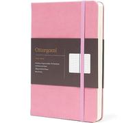 Ottergami Cuaderno de puntos A5 tapa dura. El cuaderno de apuntes Pro Bullet Dot Journal. Cuaderno de 144 páginas de papel grueso de 150 gsm. Lujosos cuadernos de piel vegana. Rosa