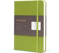 Ottergami Cuaderno de puntos A5 tapa dura. El cuaderno de apuntes Pro Bullet Dot Journal. Cuaderno de 144 páginas de papel grueso de 150 gsm. Lujosos cuadernos de piel vegana. Verde