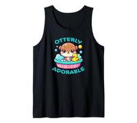 Otterly Adorable Lindo Kawaii Chibi Anime Sea Otter Duck Fun Camiseta sin Mangas