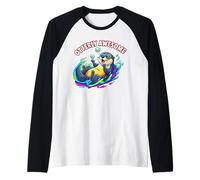 Otterly Awesome - Bonito diseño de Nutria Marina para Hombres, Mujeres y niños Camiseta Manga Raglan