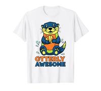 Otterly Awesome Cute Funny Otter Design para Hombres, Mujeres y niños Camiseta gráfica económica, Hombre, Blanco, XL