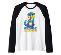 Otterly Awesome Cute Funny Otter Design para Hombres, Mujeres y niños Camiseta Manga Raglan