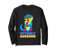 Otterly Awesome Cute Funny Otter Design para Hombres, Mujeres y niños Manga Larga