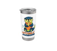 Otterly Awesome Cute Funny Otter Design para hombres, mujeres y niños Vaso térmico de acero inoxidable de doble pared