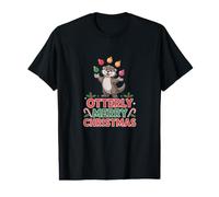 Otterly Feliz Navidad Divertido Juego de Palabras de Nutria Camiseta gráfica económica