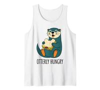 Otterly Hungry Food Lover Foodie Otter Design para Hombres y Mujeres Camiseta sin Mangas