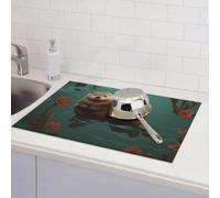 Otters In Love - Tapetes de secado de platos para encimera de cocina, almohadilla de secado de microfibra absorbente, reversible, lavable, 18 x 24 pulgadas, fácil de limpiar, para decoración del hogar