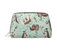 Otters - Neceser organizador de maquillaje apto para viajes, para brochas de maquillaje, pintalabios, Silver, Talla única, Neceser