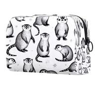 Otters Wild Animal - Neceser para mujer, neceser de viaje, bolsa organizadora de maquillaje con cremallera, multicolor, 18.5x7.5x13cm/7.3x3x5.1in, Neceser