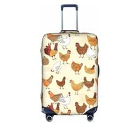 OTTKGGA A Brood of Chickens - Funda protectora para maleta, elástica, antiarañazos, esencial de viaje, se adapta a equipaje de 18 a 32 pulgadas, White, S