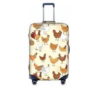 OTTKGGA A Brood of Chickens - Funda protectora para maleta, elástica, antiarañazos, esencial de viaje, se adapta a equipaje de 18 a 32 pulgadas, White, S