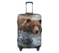 OTTKGGA Bear Running - Funda protectora para maleta, elástica, antiarañazos, para equipaje de 18 a 32 pulgadas, White, S