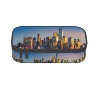 OTTKGGA Beautiful City Sky Line - Estuche con cremallera de gran capacidad, organizador de artículos de papelería, bolsa de maquillaje para escuela, oficina, viajes, Black, Talla única, Maleta