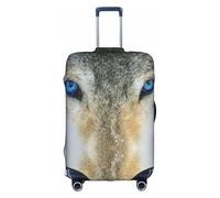 OTTKGGA Blue Eyes Wolf - Funda protectora para maleta, elástica, antiarañazos, para equipaje de 18 a 32 pulgadas, White, L