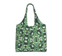 OTTKGGA Bolsas de lona con hojas de plátano tropical, de gran capacidad, para ir de compras, trabajo, viajes, uso diario, Black, Talla única