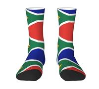 OTTKGGA Calcetines tobilleros con la bandera de Sudáfrica UK 4-9 EU 36-44, longitud media, transpirables, deportes diarios, unisex, blanco, Altoa única