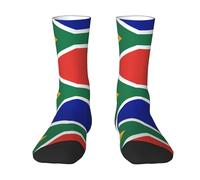 OTTKGGA Calcetines tobilleros con la bandera de Sudáfrica UK 4-9 EU 36-44, longitud media, transpirables, deportes diarios, unisex, 2 Negro-2, Altoa única