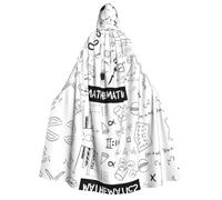 OTTKGGA Capa con capucha para adultos, con estampado de matemáticas, disfraz de cosplay, fiesta, carnaval, máscaras, misteriosa, vampiros, bruja