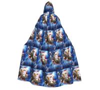 OTTKGGA Capa con capucha para adultos, disfraz de cosplay de la bandera de Estados Unidos, para fiesta, carnaval, máscaras, misteriosa, vampiros, bruja