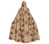 OTTKGGA Capa decorativa con capucha para adultos, diseño de mapa de brújula, disfraz de vampiros, bruja, misterioso, cosplay, carnaval, fiestas