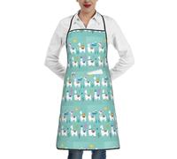 OTTKGGA Delantales impermeables con estampado de alpaca, bolsillos grandes, ajustables, para cocina, hornear, jardín, barbacoa, pintura, blanco, Taille unique