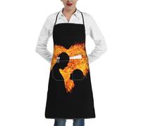 OTTKGGA Delantales impermeables con estampado de corazón y bolsillos grandes, ajustables, para cocina, cocina, hornear, jardín, barbacoa, pintura, blanco, Taille unique